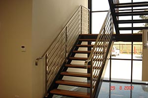 stainless steel hand rail at factory unit